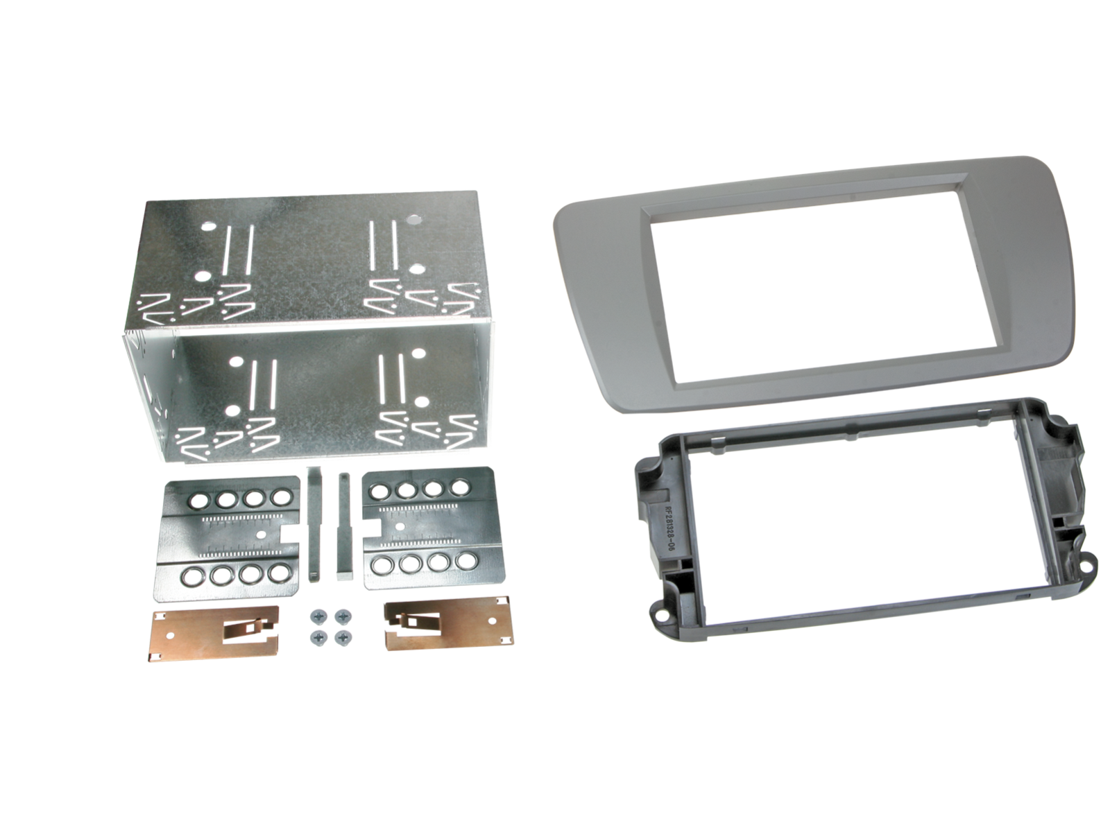 Seat Ibiza Mk4 (2008-2017) Double DIN flush fit car audio fascia cage adapter panel (LIGHT GREY)