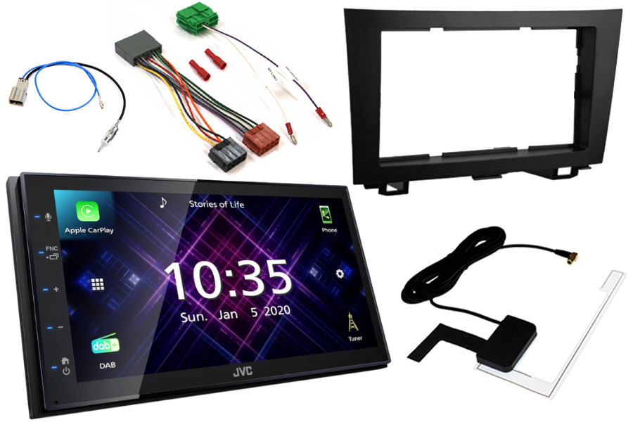 Honda CR-V (07-11) Double DIN kit WITH OEM NAV (Type2VNO) and JVC KW-M565DBT (Carplay/Android)
