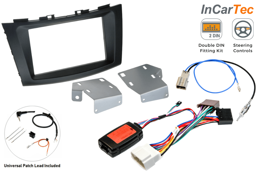 Suzuki Swift (2010 - 2017) Double DIN car stereo upgrade fitting kit (WITH STEERING CONTROLS)