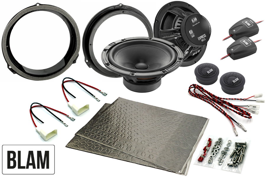 Jaguar E, F, I, XF, XJ 165mm (6.5 Inch) complete BLAM EXPRESS speaker upgrade fitting kit