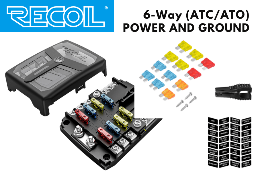 RECOIL 6-Way (ATC/ATO) Fuse Box (POWER AND GROUND)