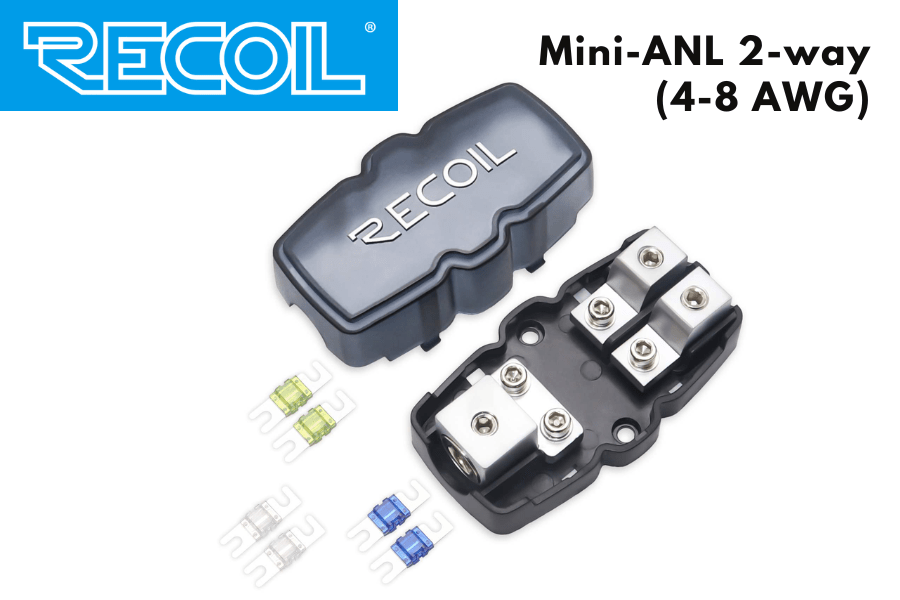 RECOIL MFH12 2 Way Mini-ANL Fused Distribution Block (4/8 Gauge/ AWG)
