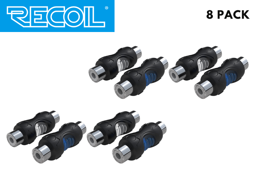 RECOIL RCA Female to RCA Female Phono extension adapters (8 Pack)