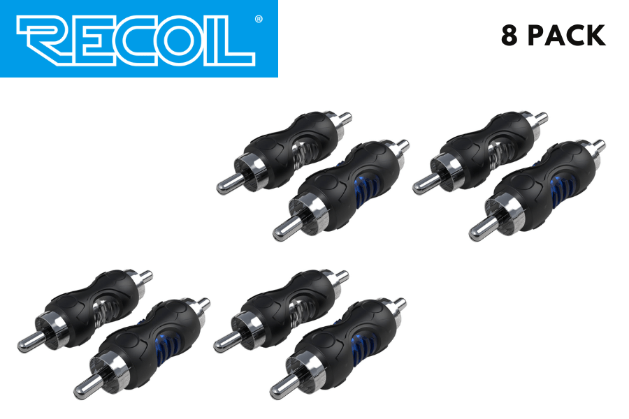 RECOIL RCA Male to RCA Male Phono extension adapters/connectors (8 Pack)