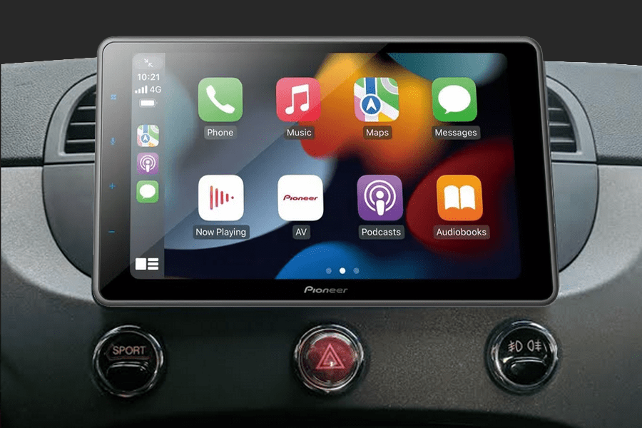 Abarth/ Fiat 500 (2008-2016) car stereo upgrade fitting kit with Pioneer SPH-EVO950DAB (MATT BLACK)