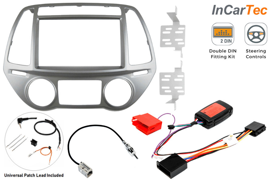 Hyundai i20 (2012-2014) Double DIN car stereo upgrade fitting kit (AUTOMATIC AIR CON CONTROLS)