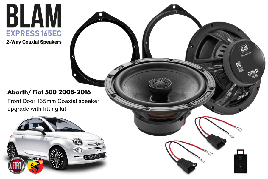 Abarth/ Fiat 500 (2008-2016) BLAM EXPRESS 165EC Front Door Coaxial speaker upgrade fitting kit