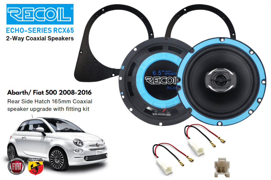 Abarth/ Fiat 500 (2008-2016) RECOIL RCX165 Rear Side Hatch Coaxial speaker upgrade fitting kit
