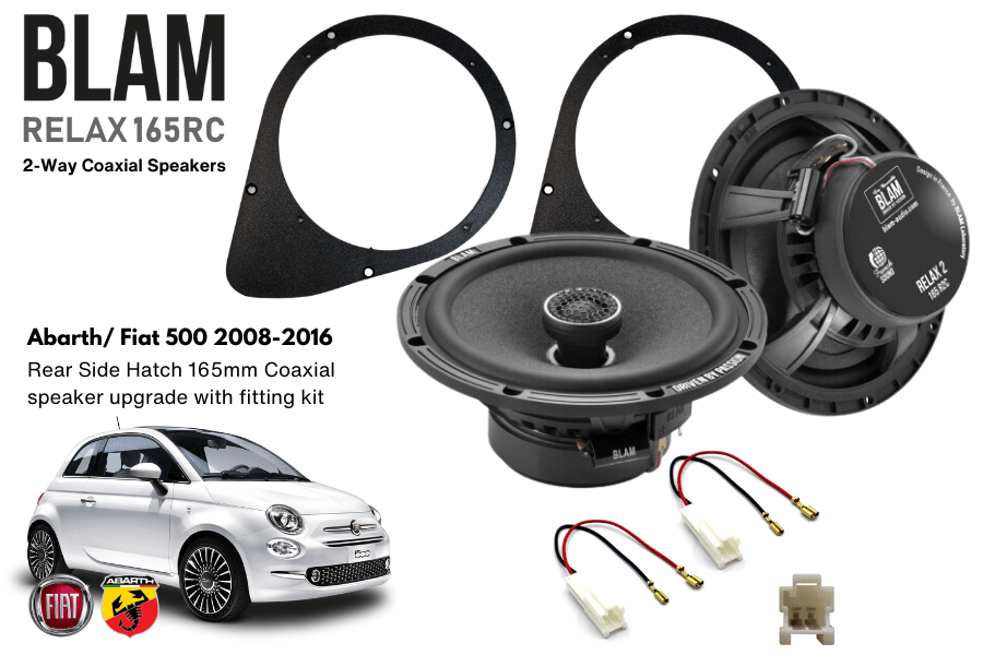 Abarth/ Fiat 500 (2008-2016) BLAM RELAX 165RC Rear Side Hatch Coaxial speaker upgrade fitting kit