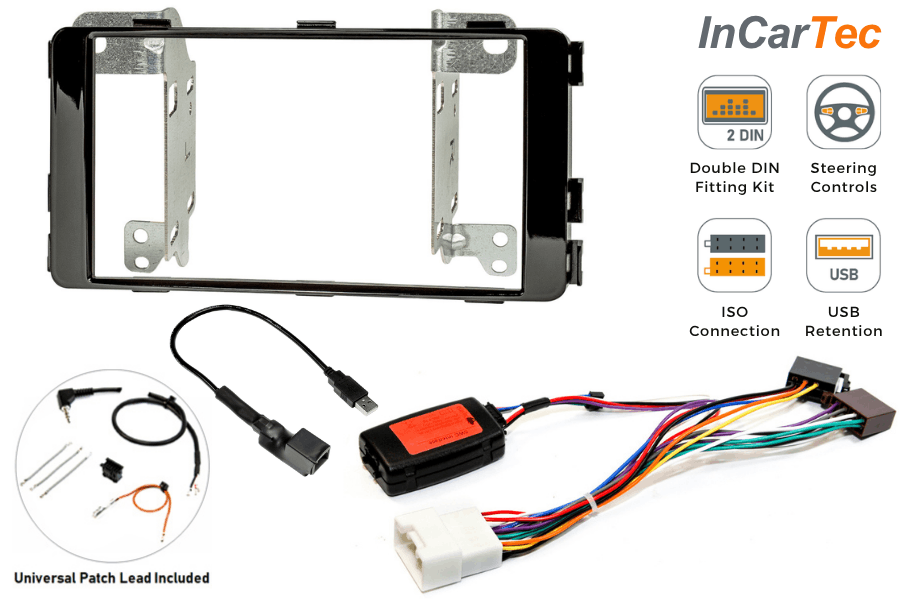 Mitsubishi L200 Double DIN Stereo Fitting Kit (With Steering Control and USB Retention)