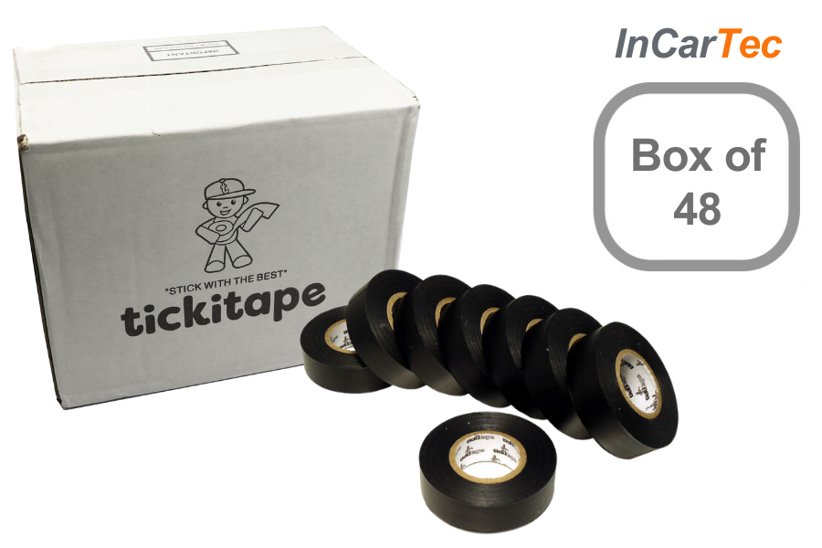 48 X Black PVC adhesive electrical insulation tape (20mm x 20m) BOX OF 48