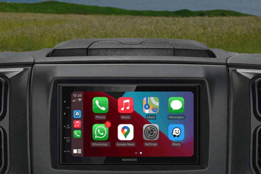 Fiat Ducato (Open Dash) motorhome stereo upgrade kit with Kenwood DMX5020 (Wired Carplay/ Android)
