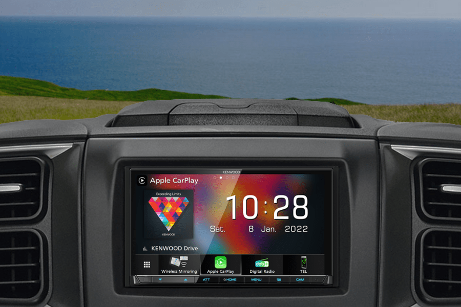Fiat Ducato (Open Dash) motorhome stereo upgrade kit with Kenwood DMX8021 (Wireless Carplay/Android)