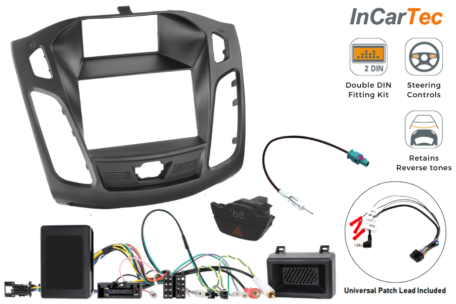 Ford Focus Mk3 C346 (2011-2015) Double DIN stereo upgrade fitting kit (WITH SWC and PDC)