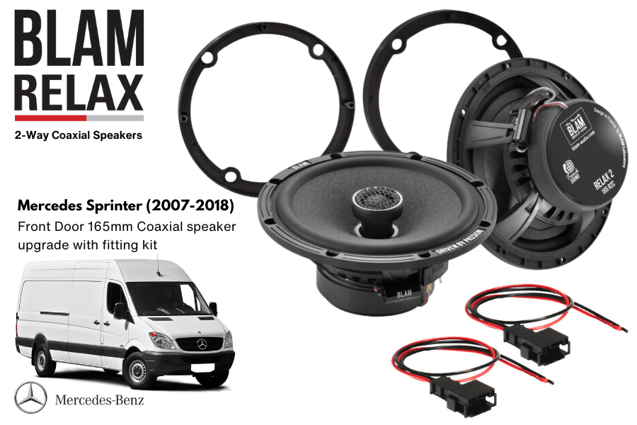 Mercedes Sprinter W906 (2007-2018) BLAM RELAX 165RC Front Door Coaxial speaker upgrade fitting kit