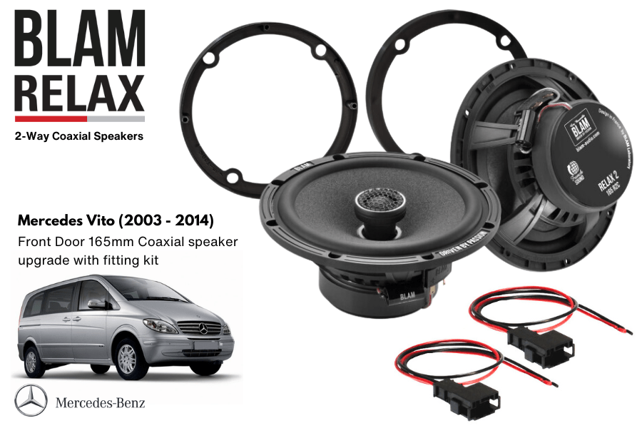 Mercedes Vito W639 (2003-2014) BLAM RELAX 165RC Front Door Coaxial speaker upgrade fitting kit