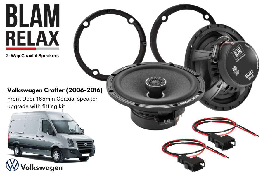 Volkswagen Crafter (2006-2016) BLAM RELAX 165RC Front Door Coaxial speaker upgrade fitting kit