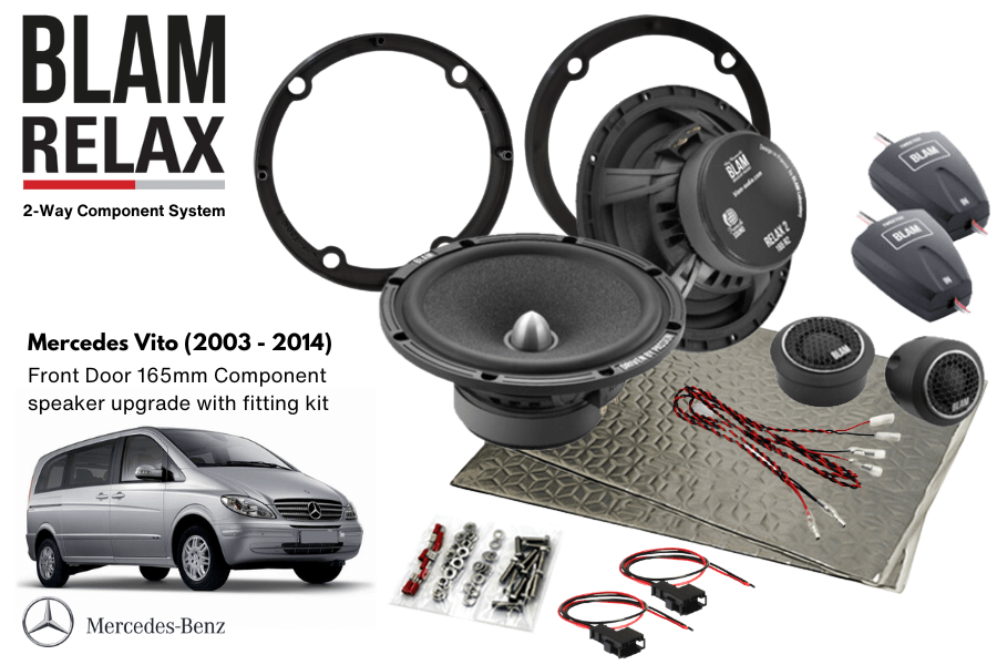 Mercedes Vito W639 (2003-2014)  BLAM RELAX 165RS Front Door Component speaker upgrade fitting kit