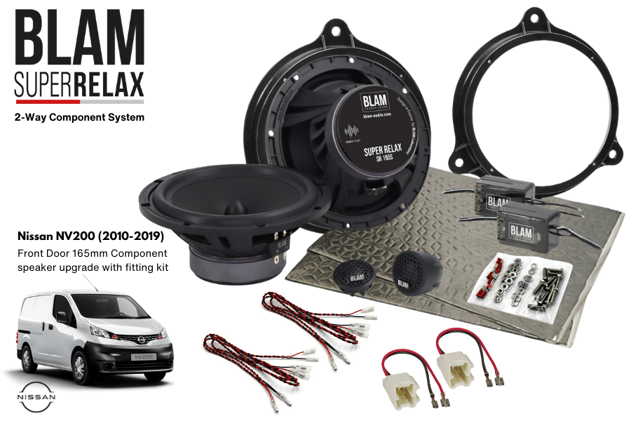 Nissan NV200 (2010-2019) BLAM RELAX 165mm (6.5") Front Door Component speaker upgrade fitting kit