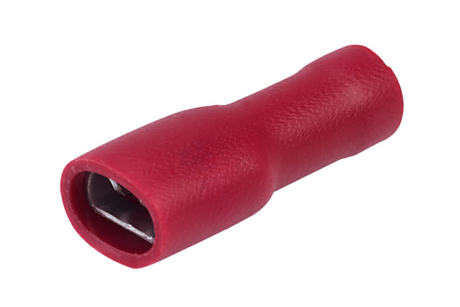 Red Female Fully insulated Spade push-on connector (4.8 x 0.8mm) PACK OF 100