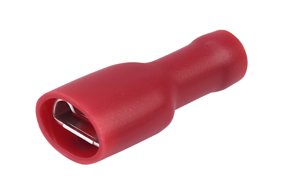 Red Female Fully insulated Spade push-on connector (6.3 x 0.8mm) PACK OF 100