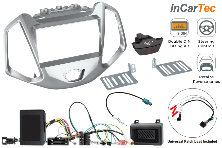 Ford EcoSport (2013-2019) Double DIN stereo upgrade fitting kit (WITH SWC/PDC/SWITCH)