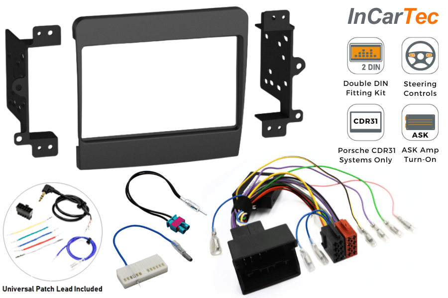 Porsche 911, Boxster, Cayman 12-16 Double DIN car stereo upgrade fitting kit (CDR31/STANDARD AUDIO)