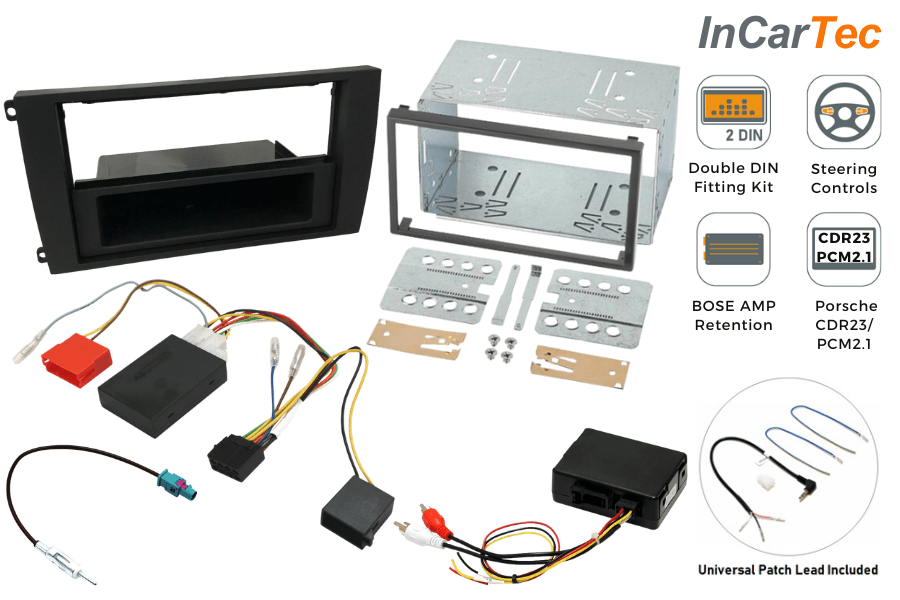 Porsche Cayenne (03-06) Single/ Double DIN car stereo fitting kit (CDR23/ PCM2.1/ BOSE AUDIO)