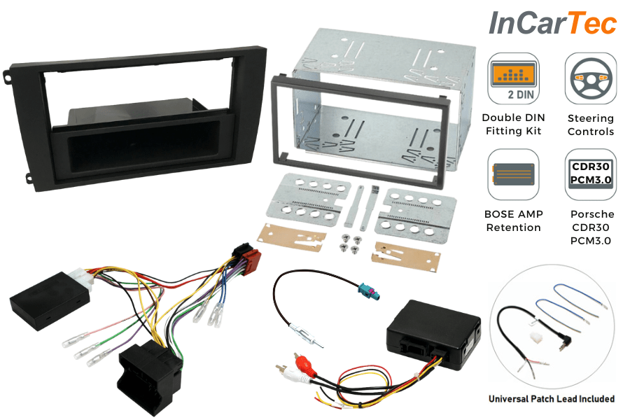 Porsche Cayenne (07-09) Single/ Double DIN car stereo fitting kit (CDR30/ PCM3.0/ BOSE AUDIO)
