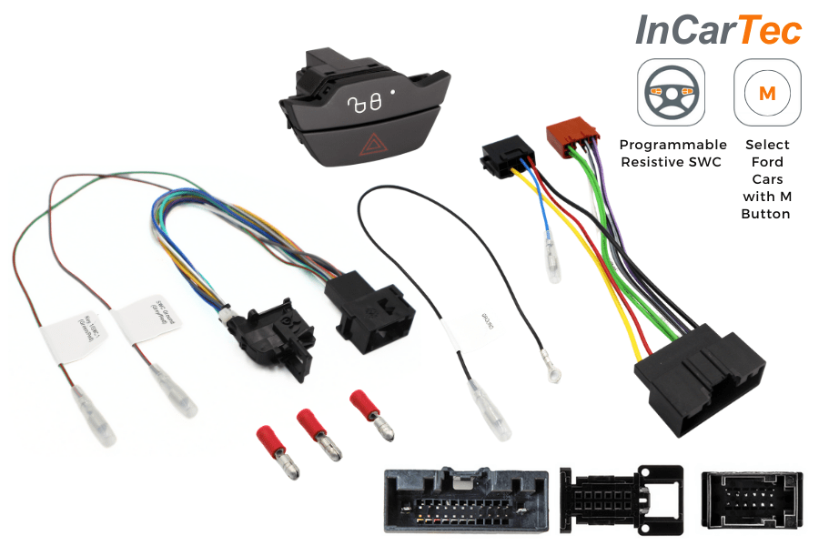 Ford Fiesta resistive programmable steering wheel control interface (SMALL RED DISPLAY ONLY)
