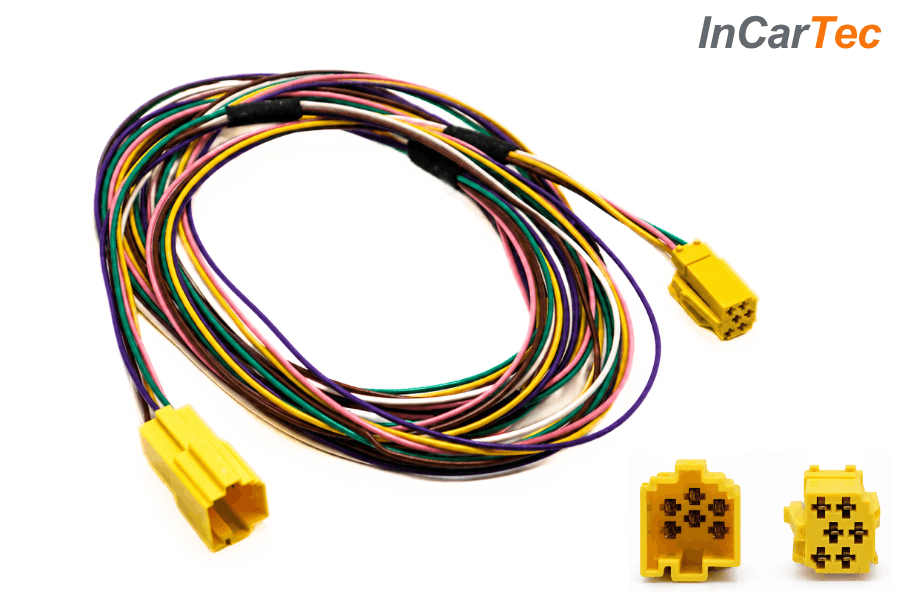 Yellow Mini ISO extension lead 2.5m (Renault Clio Cabasse amplified systems)