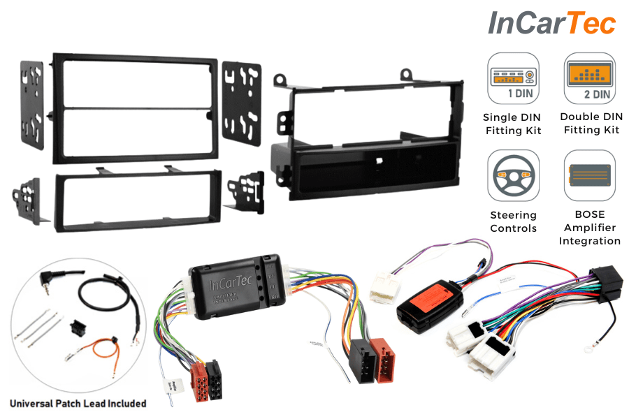 Nissan 350Z (03-05) Single/ Double DIN car stereo upgrade fitting kit (BOSE AUDIO)