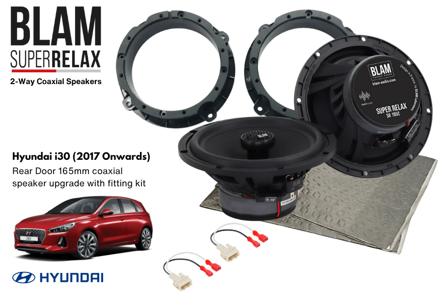 Hyundai i30 (2017 Onwards) 165mm (6.5 Inch) BLAM SR165C Rear Door Car speaker upgrade kit