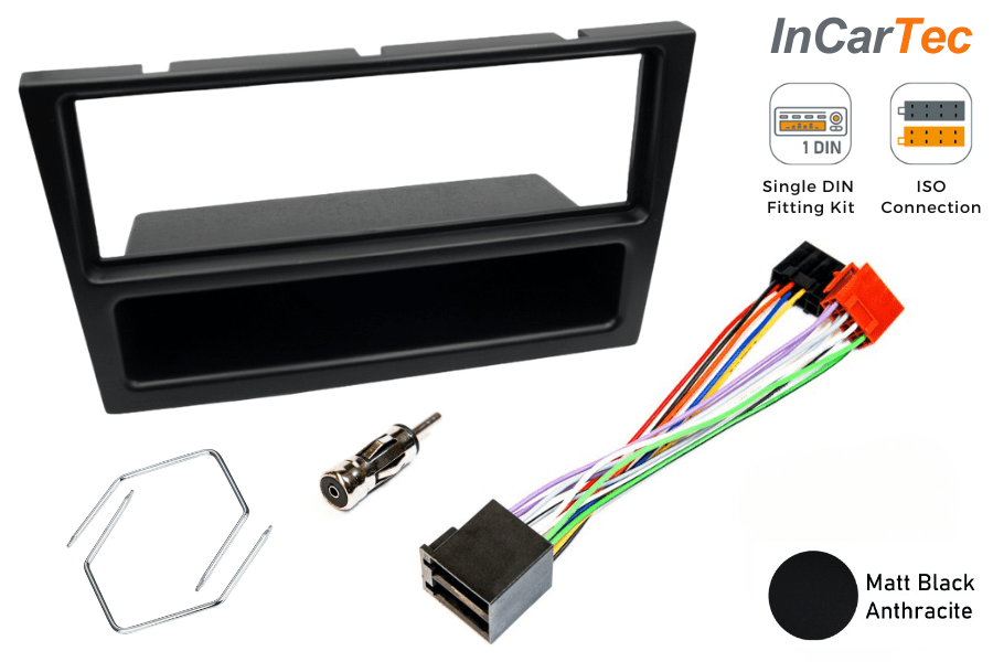Vauxhall, Opel, Holden (Pre 2006/ ISO) Single DIN car stereo fitting kit (MATT BLACK/ WITHOUT SWC)