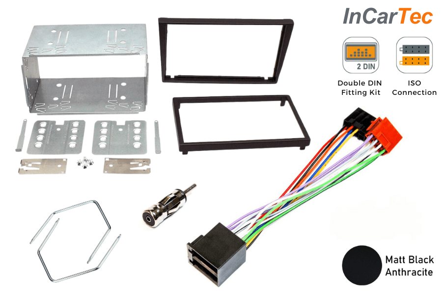 Vauxhall, Opel, Holden (Pre 2006/ ISO) Double DIN car stereo fitting kit (MATT BLACK/ WITHOUT SWC)