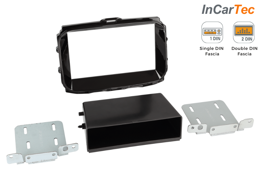 Alfa Romeo Giulietta (2014-2021) Single/Double DIN car stereo fascia adapter (GLOSS BLACK)