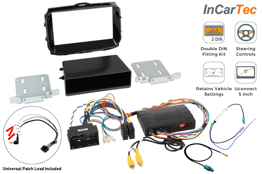 Alfa Romeo Giulietta (2014-2021) Single/ Double DIN car stereo fitting kit (Uconnect 5/ Gloss Black)