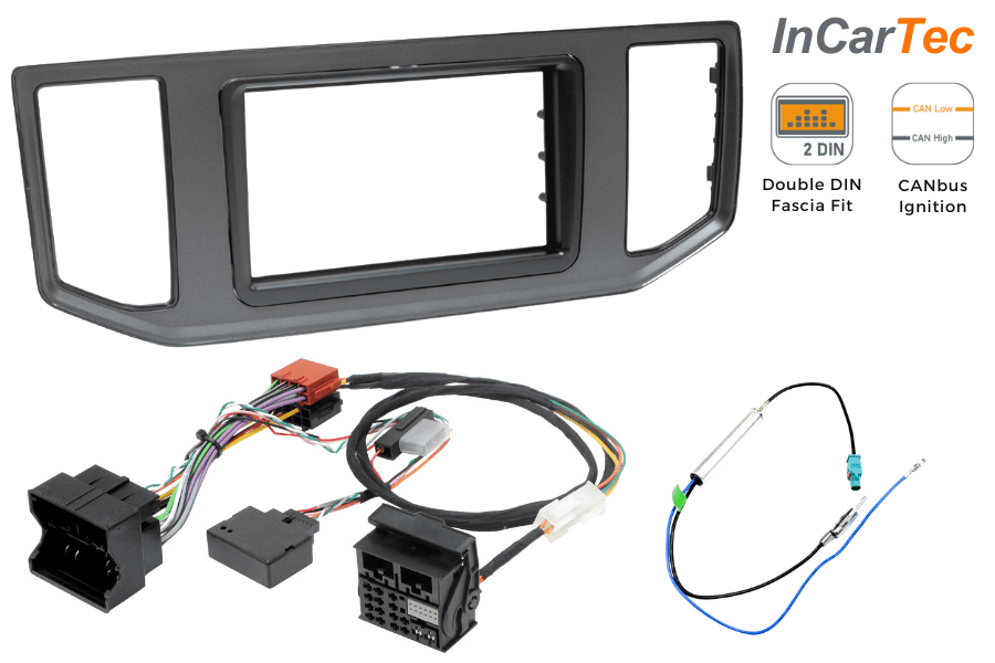 VW Crafter (2017-2023) Double DIN car stereo upgrade fitting kit (Composition Audio/ Without SWC)