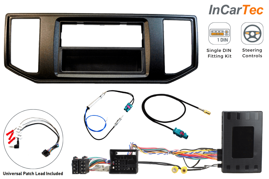 VW Crafter (2017-2023) Single DIN car stereo upgrade fitting kit (With steering controls)