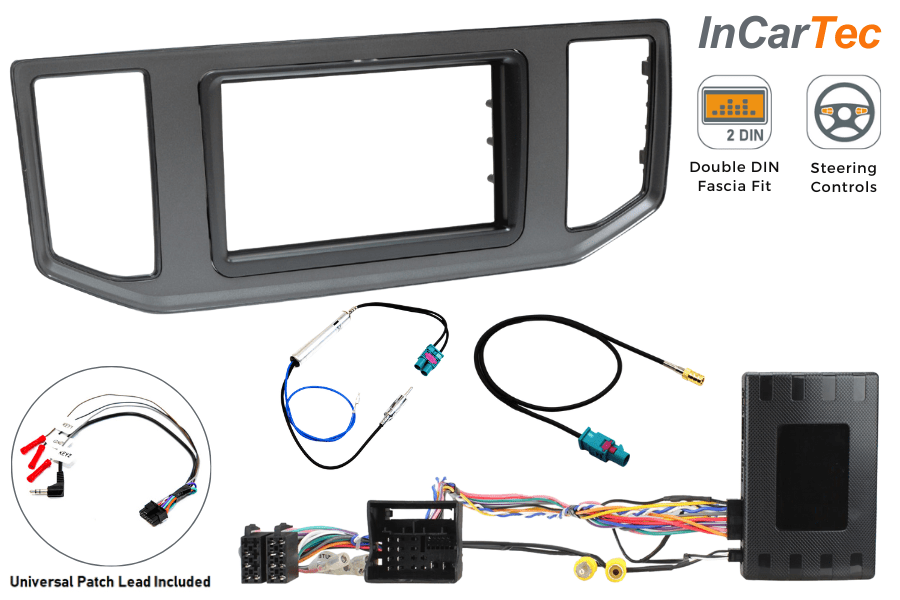 VW Crafter (2017-2023) Double DIN car stereo upgrade fitting kit (With steering controls)