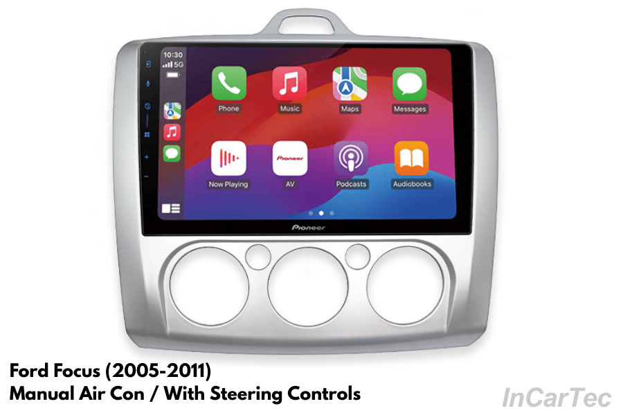 Ford Focus (2005-2011) Pioneer SPH-PF97BT 9" Perfect Fit Upgrade (Manual Air Con/ Steering Controls)