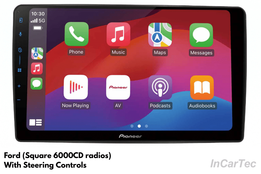 Ford 9" Pioneer SPH-PF97BT Perfect Fit Car Stereo Kit – With Steering Controls / Square radio