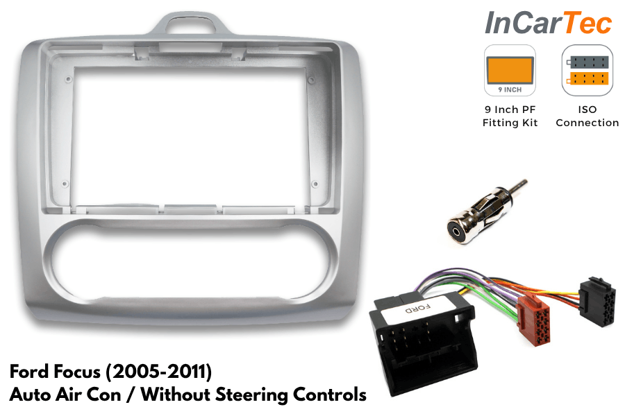 Ford Focus 2005-2011 9 Inch Perfect Fit Stereo Fitting Kit – Automatic Air Conditioning/ Without SWC