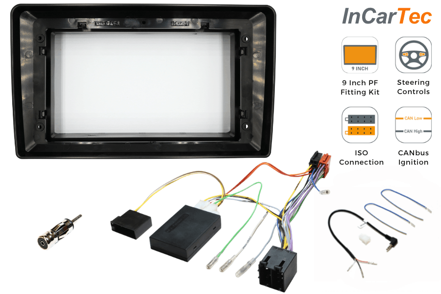 Mercedes (Audio 10) 9 Inch Perfect Fit Stereo Fitting Kit with Steering Controls (ISO Connections)