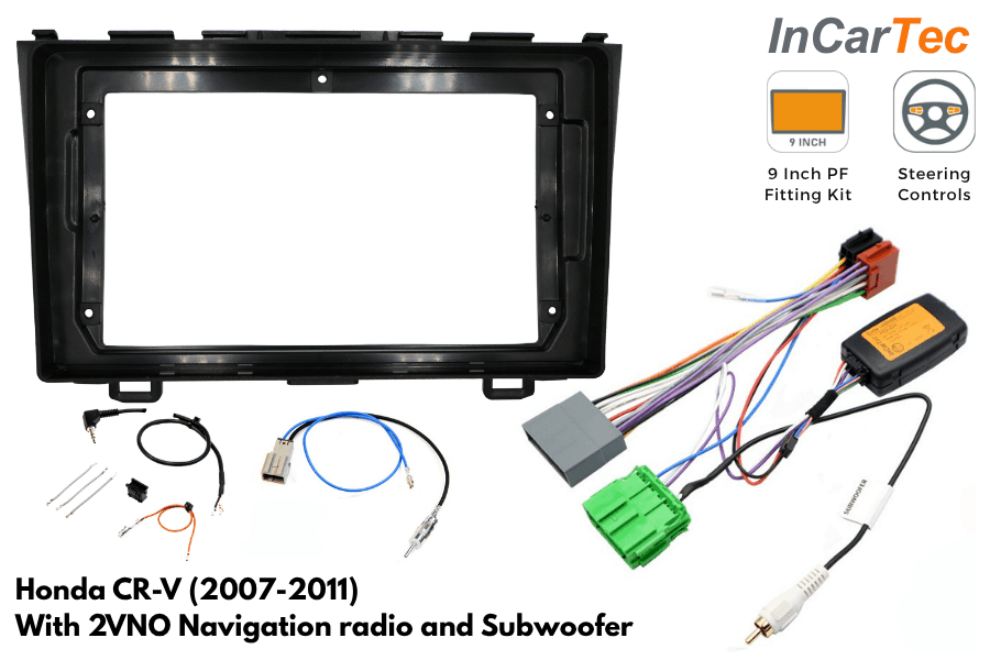 Honda CR-V (2007-2011) 9-inch Perfect Fit Stereo Kit (2VNO Nav/ Subwoofer)