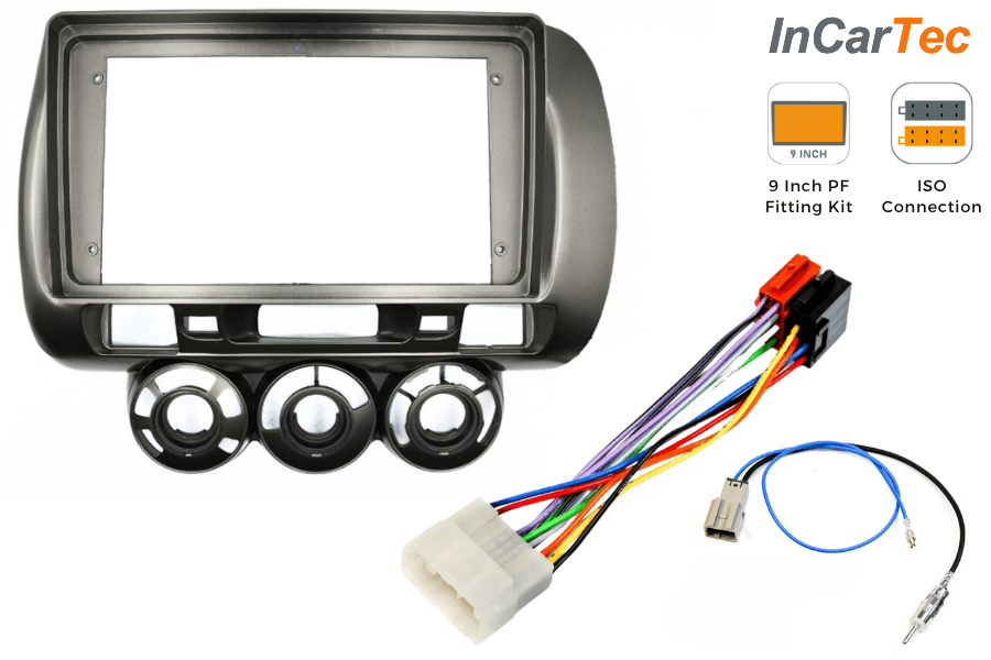 Honda Jazz (2002-2007) 9-inch Perfect Fit Stereo Kit (Manual AC/ Without Steering Controls)