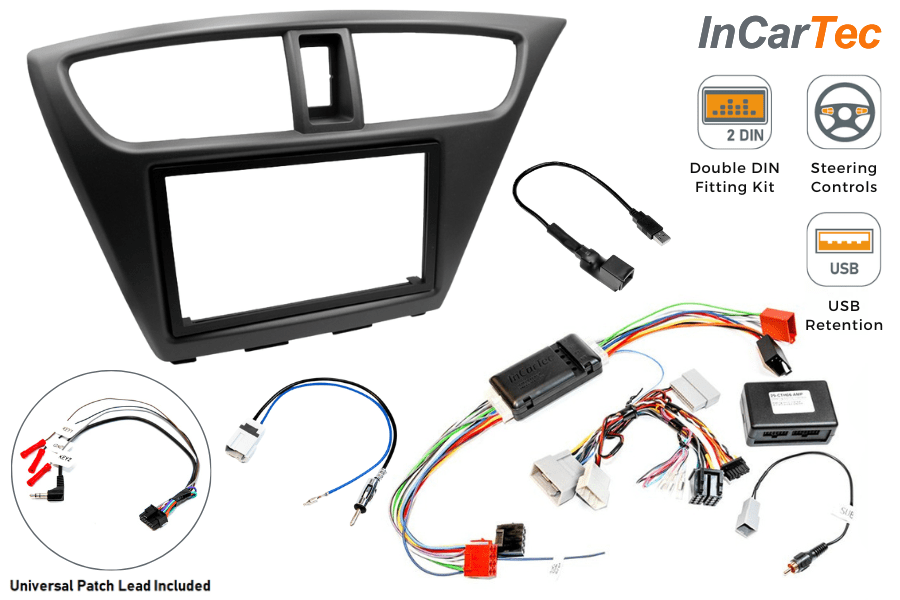Honda Civic (2012–2017) Double DIN Car Stereo Fitting Kit (Standard Radio, Amplified Systems)