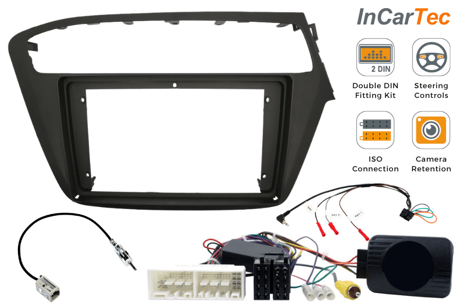 Hyundai i20 2nd Gen (2018-2020) 9-inch Perfect Fit Stereo Kit (With SWC/ Camera Retention)