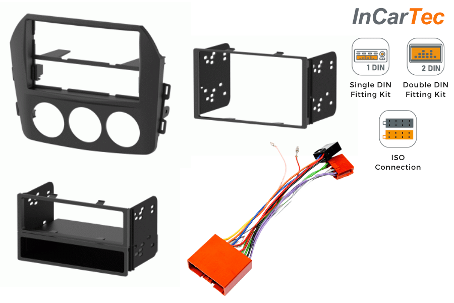Mazda MX-5 (2009-2015) Single/Double DIN car stereo upgrade fitting kit (WITHOUT SWC/ NON BOSE)