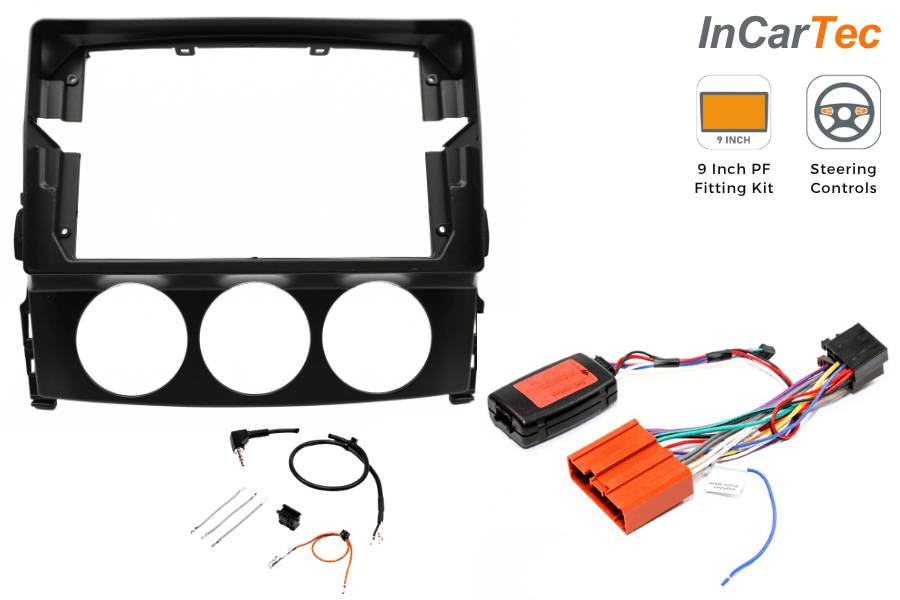 Mazda MX-5 (2009-2015) 9-inch Perfect Fit Stereo Fitting Kit (WITH SWC/ NON BOSE)